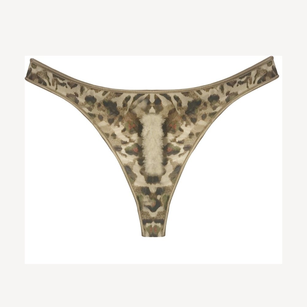 Leopard Mesh Thong - Picture 2 of 4
